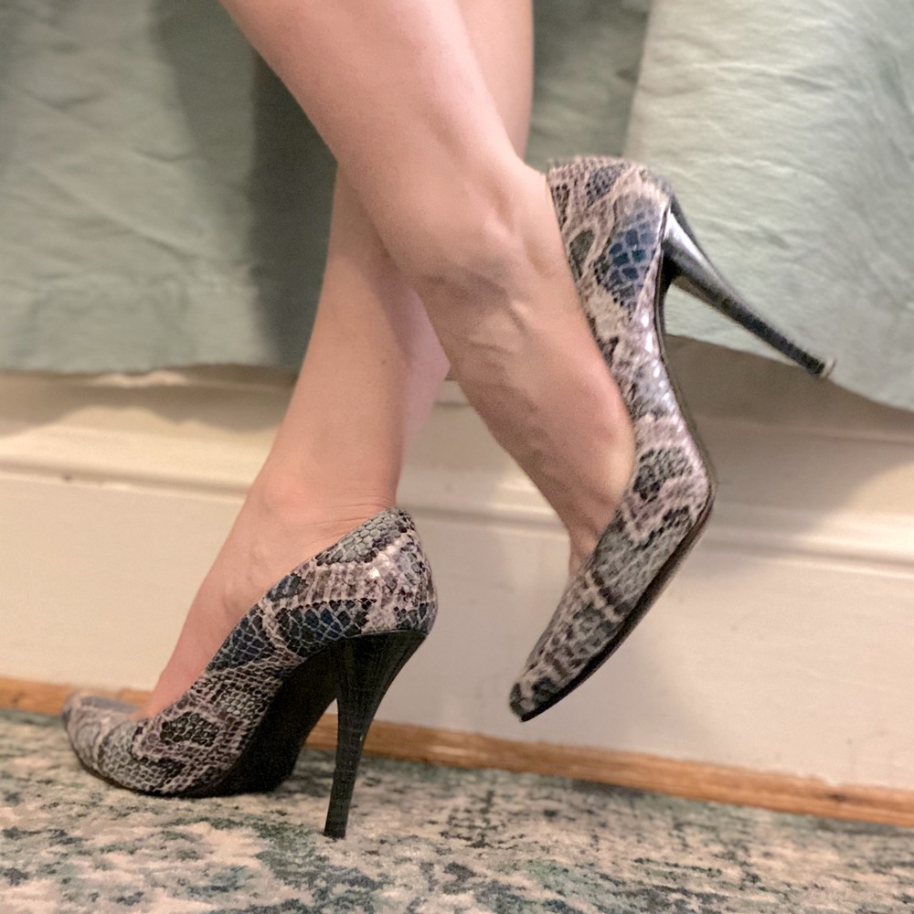 Stuart Weitzman Snake Print Pumps